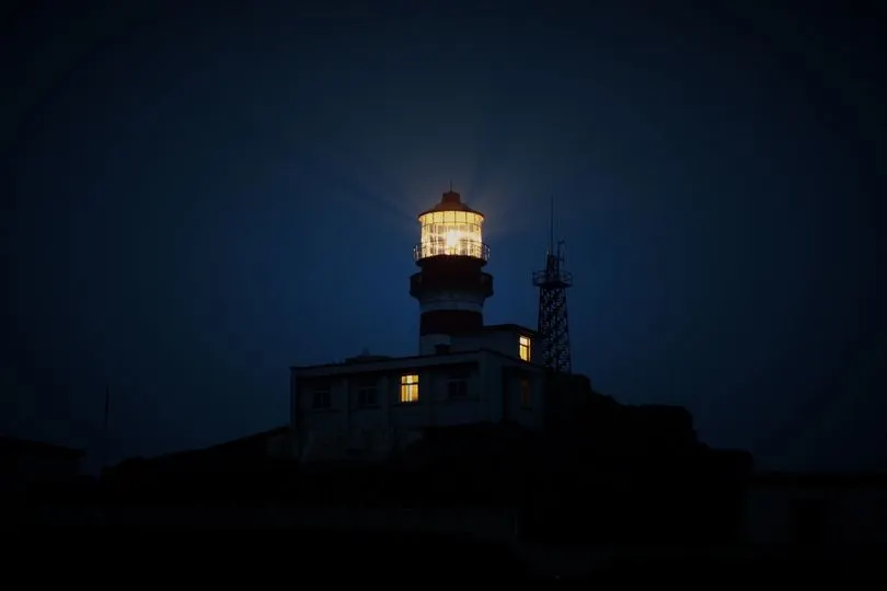 lighthouse at night